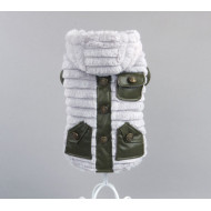 Kožušinová bunda sivá pre psov a mačky