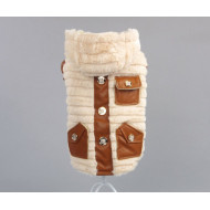 Kožušinová bunda hnedá pre psov a mačky