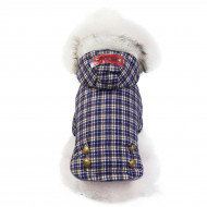 Fashion and clothes for the dog Jacket Classic checkered blue