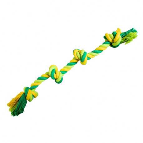 Cverenné hračky pro psa Uzel lanovy 4 uzly 60cm/340g zelený
