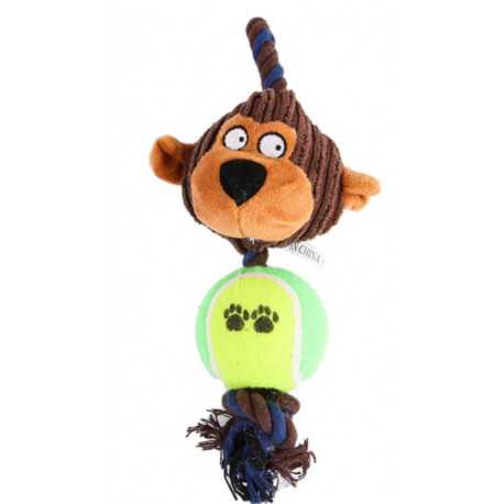 Lanová opica s míčkem 24cm pro psy a kočky