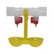 Feed and feeders for poultry and rabbits Double feeder for chickens, chickens and quail with bowls T29
