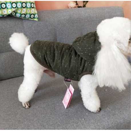 Green fabric jacket for dogs and cats