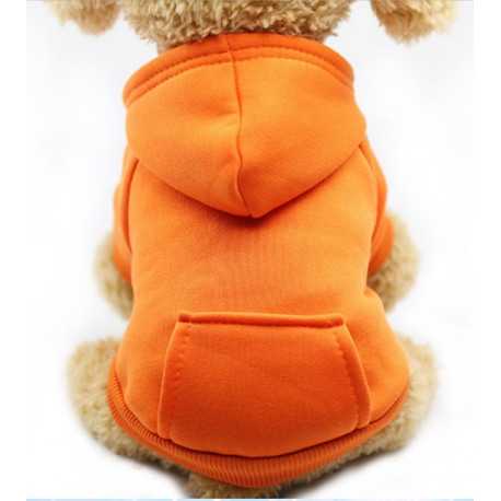 Mikina s kapucňou oranžová pre psov a mačky