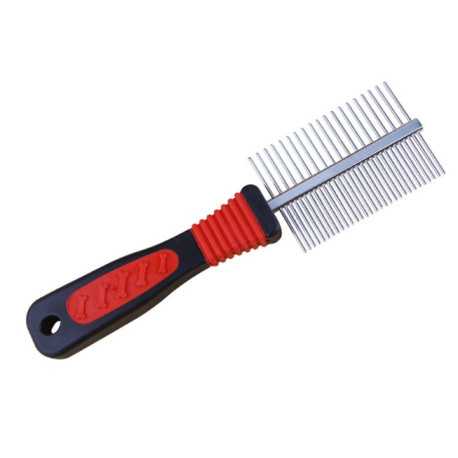 Double-sided comb black 5.5x20cm for cats