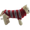 Fashion and clothes for the dog Red striped sweater