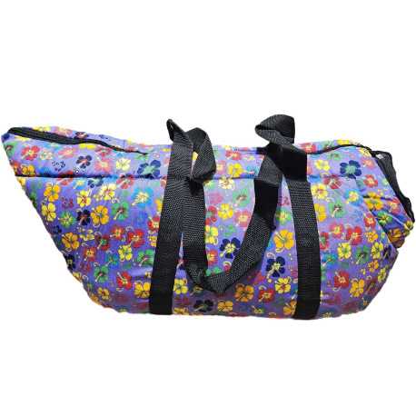 Purple bag with flowers 47x28x26cm for cats