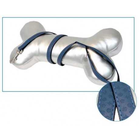 Leather leash dark blue 1x120cm for cats