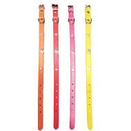 Leatherette collar with crown 1.5x34cm for cats