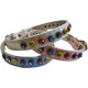 Decorated leatherette collar 1.5x37cm for cats