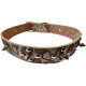 Shiny leatherette collar with spikes 2.5x49cm for cats