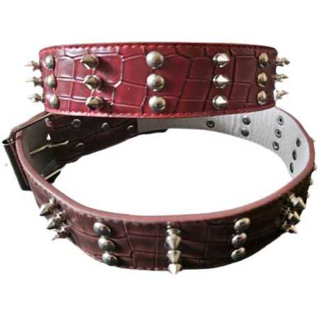 Leatherette collar with spikes 3.8x67cm for cats