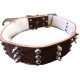 Leatherette collar with spikes 3.8x67cm for cats