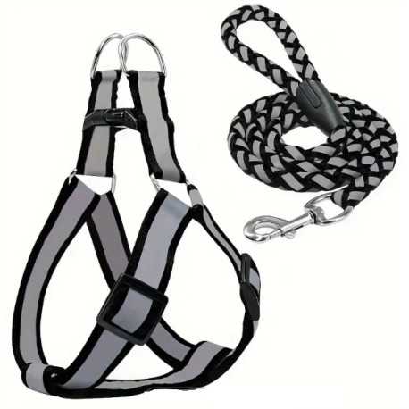 Nylon guides for dogs Reflective nylon harness with 25-40cm leash