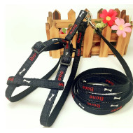 Nylon guides for dogs Denim harness Bone with leash 30-45cm
