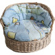 Plastic and wicker basket for dog Wicker bed with pillow 58x58cm