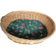 Plastic and wicker basket for dog Wicker bed with pillow 69x53cm