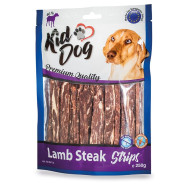 Mäsové pochúťky pre psa KIDDOG jahňací steak v prúžku 12/0,8 cm 250 g